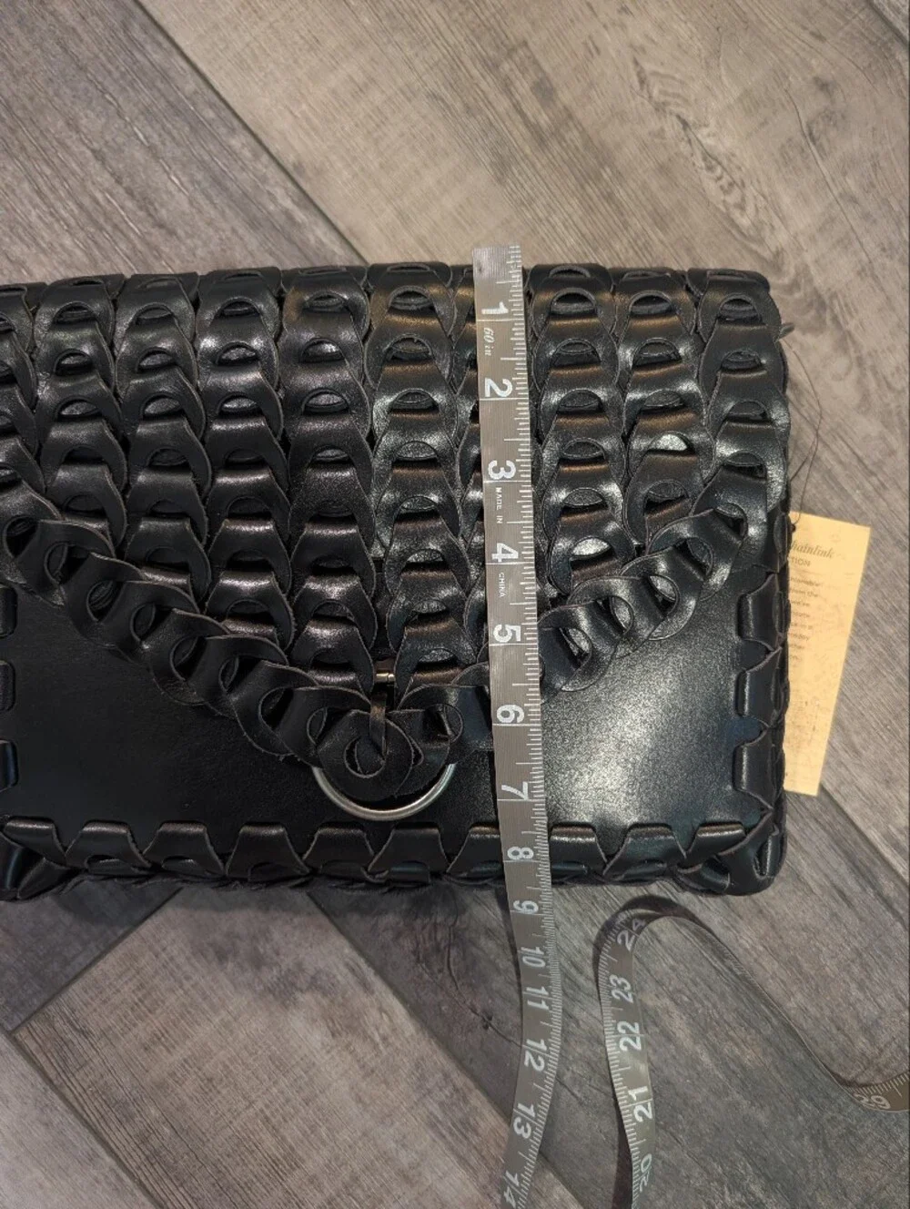 *New* Patricia Nash porticci  Crossbody Black Woven Leather Chain link Bag